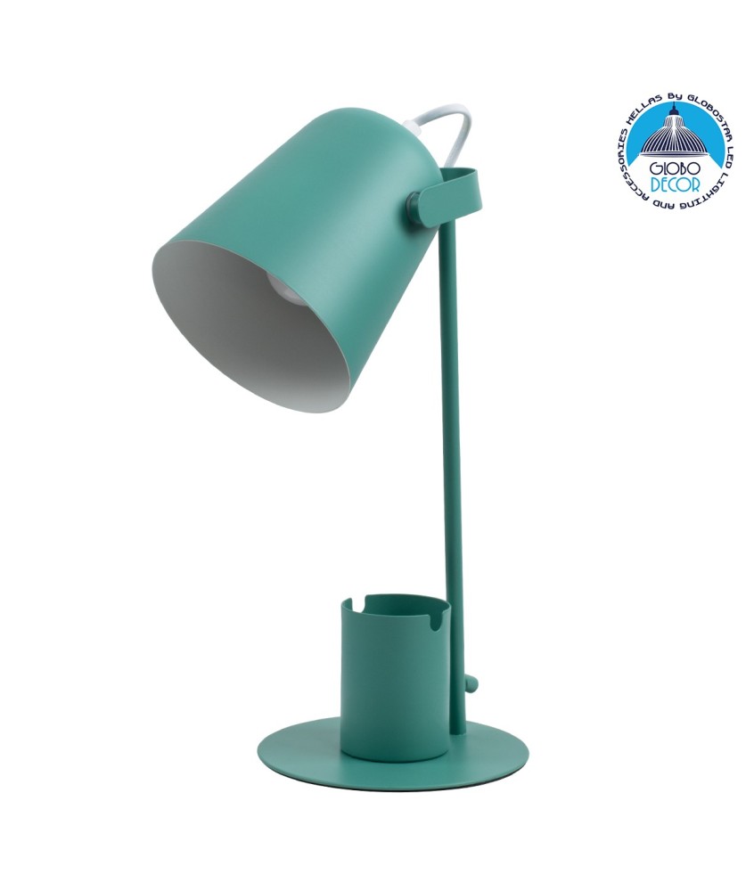 GLOBOSTAR® PENCASE 61566 Μοντέρνο Επιτραπέζιο Φωτιστικό Πορτατίφ με Ντουί 1 x E27 AC 220-240V IP20 - Πράσινο - Μ12 x Π15 x Υ38cm